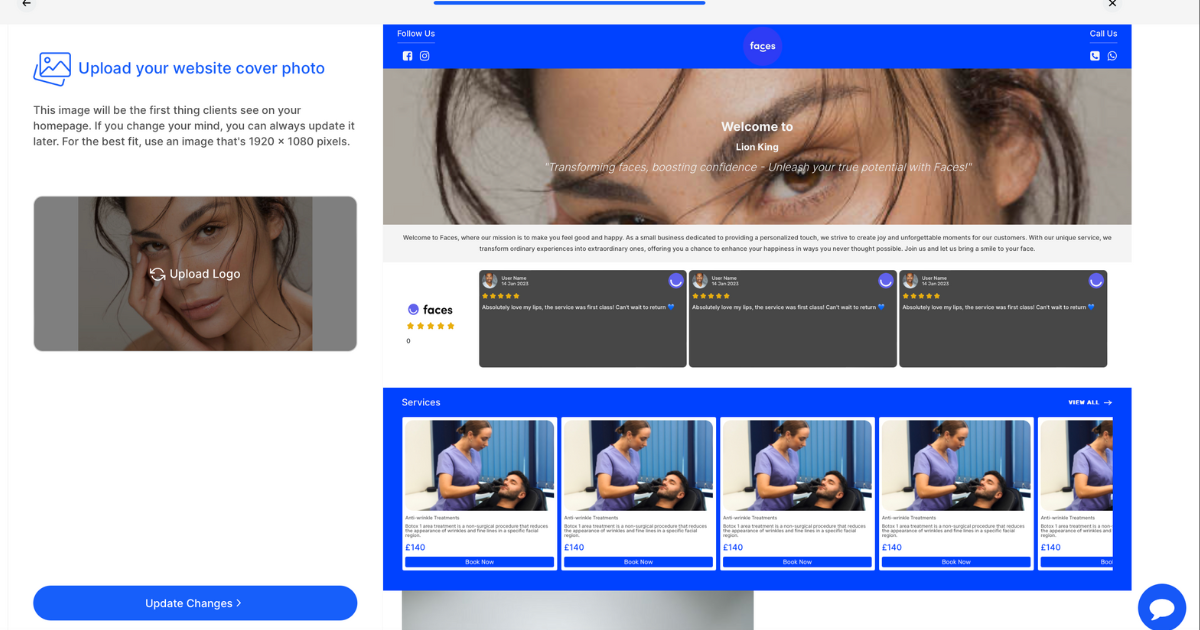 faces website builder