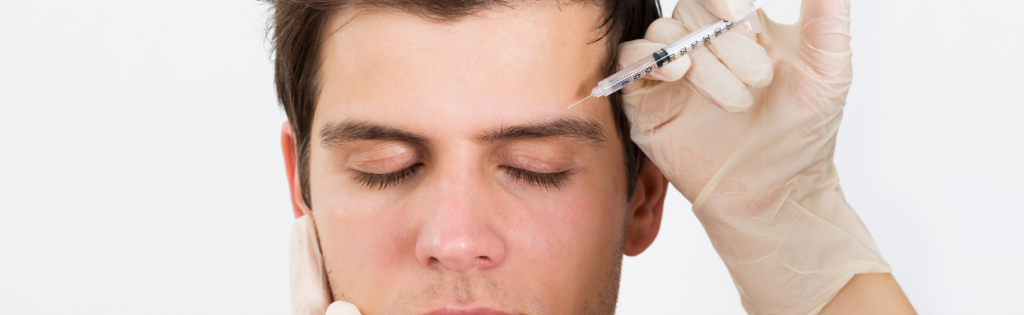 Guide to Insurance & Consent Forms in Cosmetic Procedures. This image shows a man undergoing cosmetic procedures.