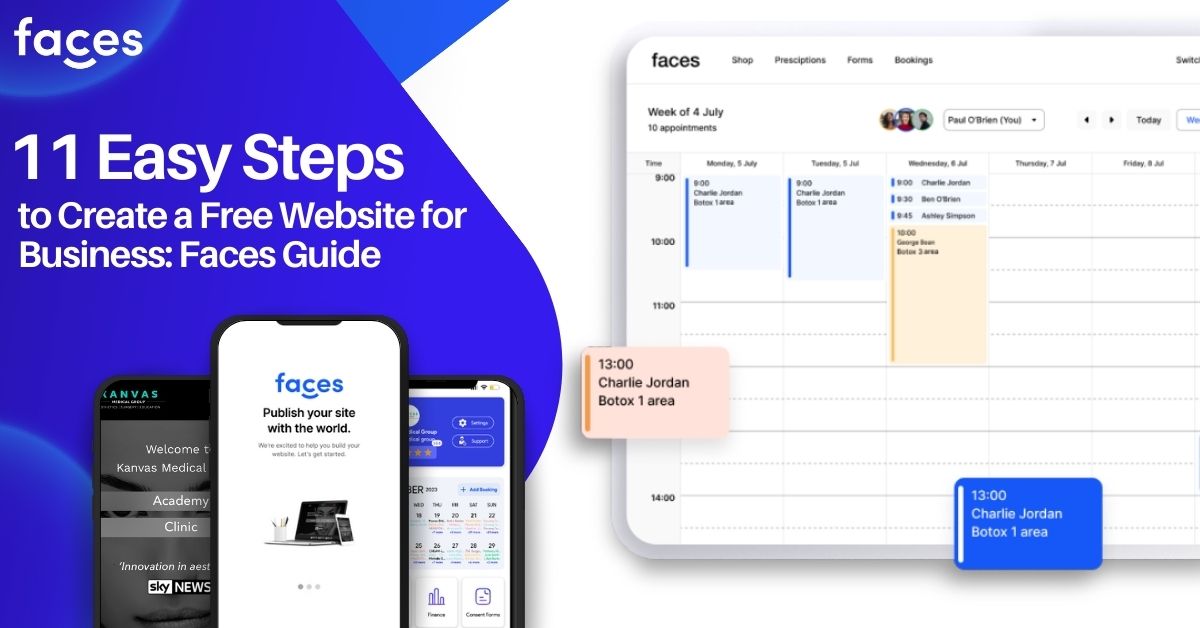 Learn to make a free website for business with Faces. It's easy, efficient, and ideal for your beauty and aesthetics brand!