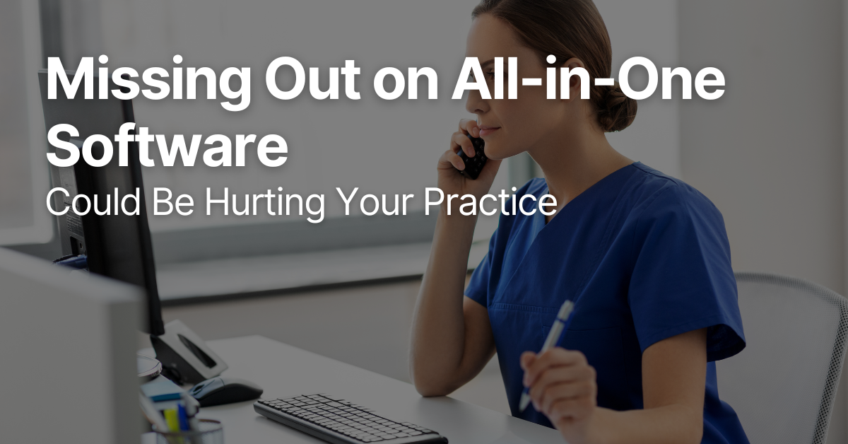 “Illustration showing how missing out on all-in-one clinic management software could negatively affect a medical or aesthetic practice.