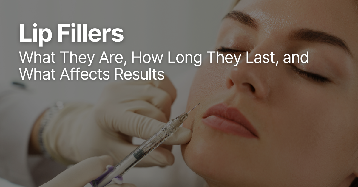 Woman receiving dermal filler injections in her lips by a healthcare professional, lying back with eyes closed, wearing a protective cape.