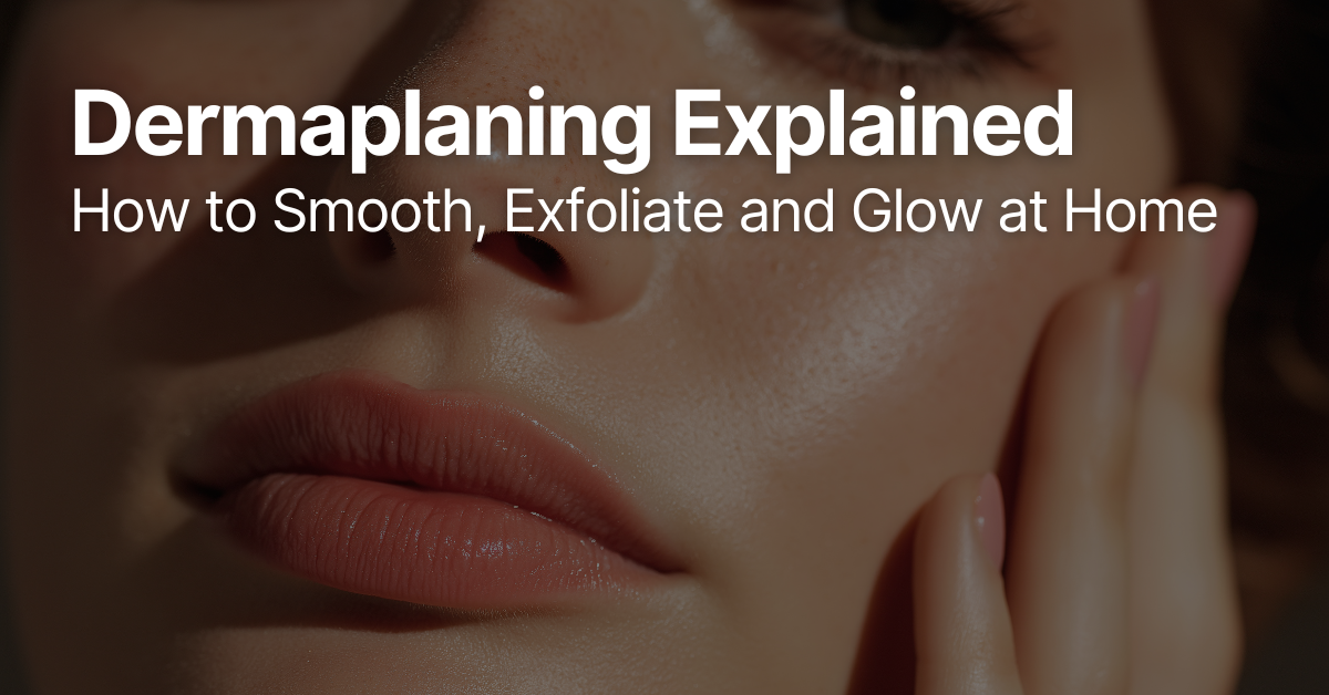 A woman with smooth, radiant skin after a dermaplaning treatment.