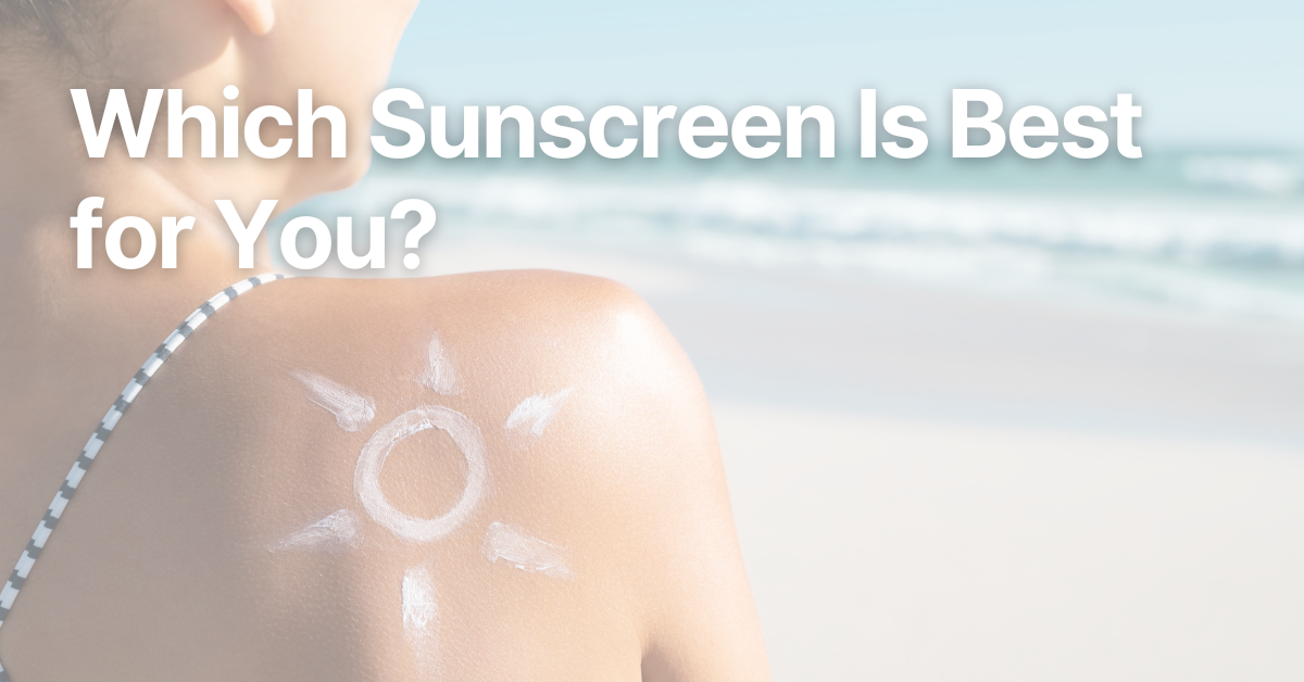Woman at the beach applying sunscreen to protect her skin from the sun.