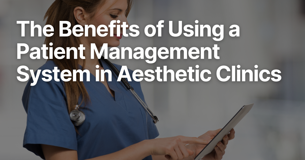 Healthcare practitioner using a tablet to manage patient records in a clinic.