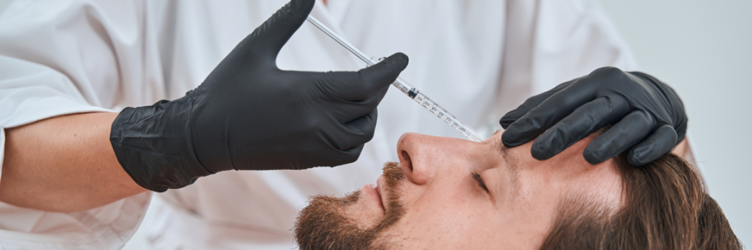 Aesthetic practitioner injecting the glabella using a precise, controlled technique.