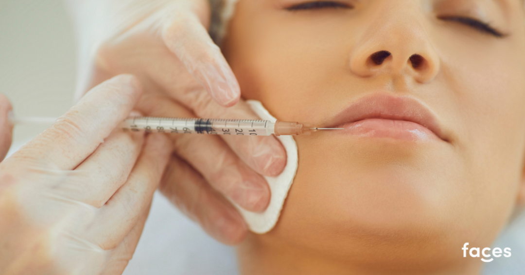 Client receiving a dermal filler injection from a trained aesthetic practitioner.