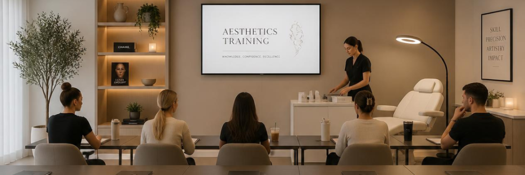 Training Course Finance: How It Can Increase Enrolments 1 Alt text: Aesthetic training academy classroom with unfilled seats before a Level 7 cohort begins.