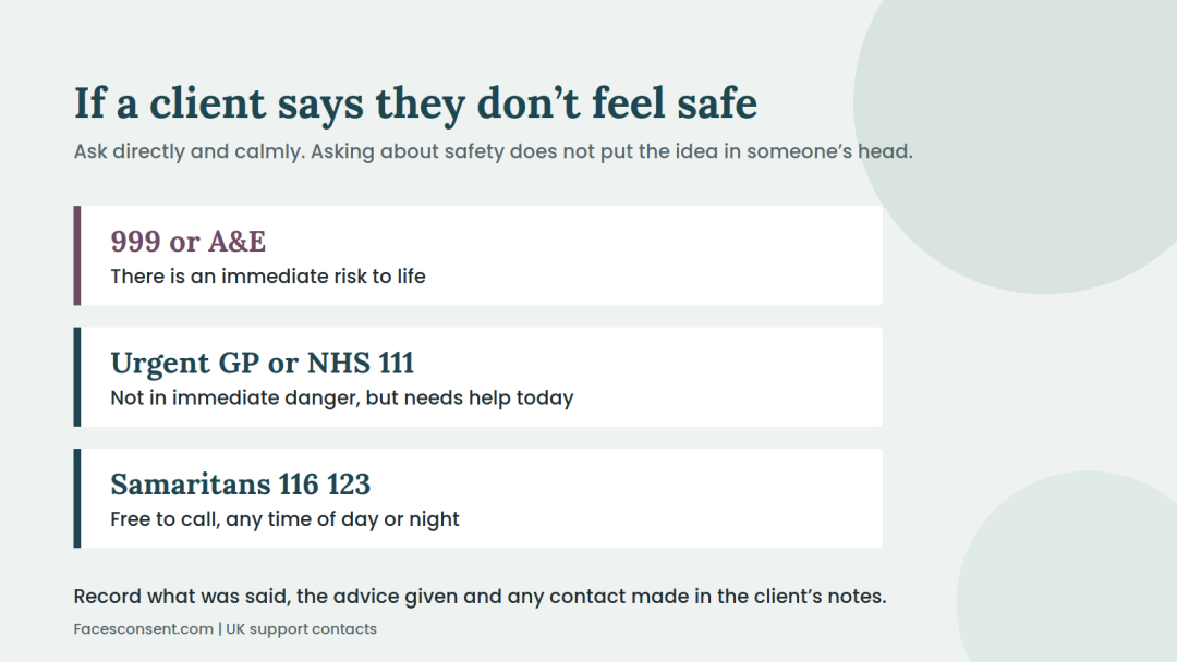 client safety signposting card